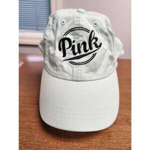 Pink light TEAL hat with PINK embroidered in black. Adjustable